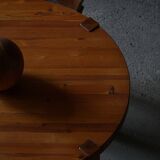 Mid-century Danish round dining table in solid pine, 1970s.