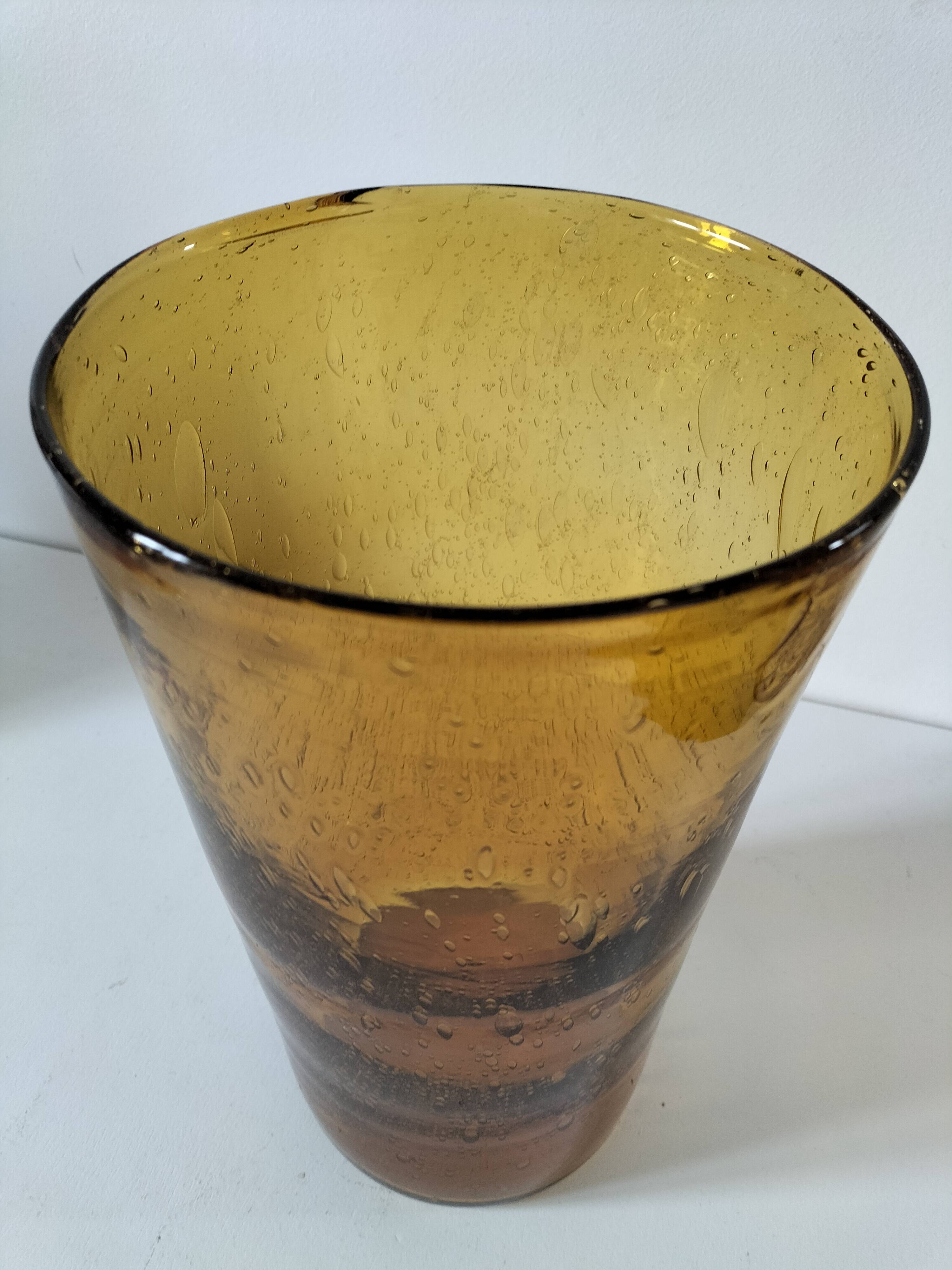 Grand vase verre bullé