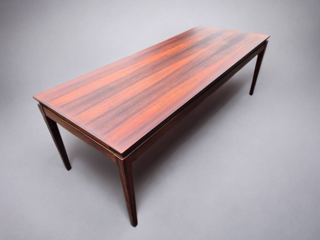 Extendable coffee table in rosewood, Danish vintage 1960s