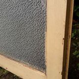 Pair of antique translucent glass sliding doors