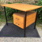 Vintage modernist office in oak and metal tubular base