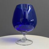 Empoli dark blue large glass shape vase 1960s