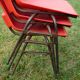 Lot of 3 chairs single-piece red "party room" vintage 1970s