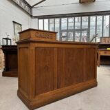 Oak cash register counter from the early 20th century