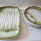 Asparagus service in green earthenware Moulin des Loups Orchies