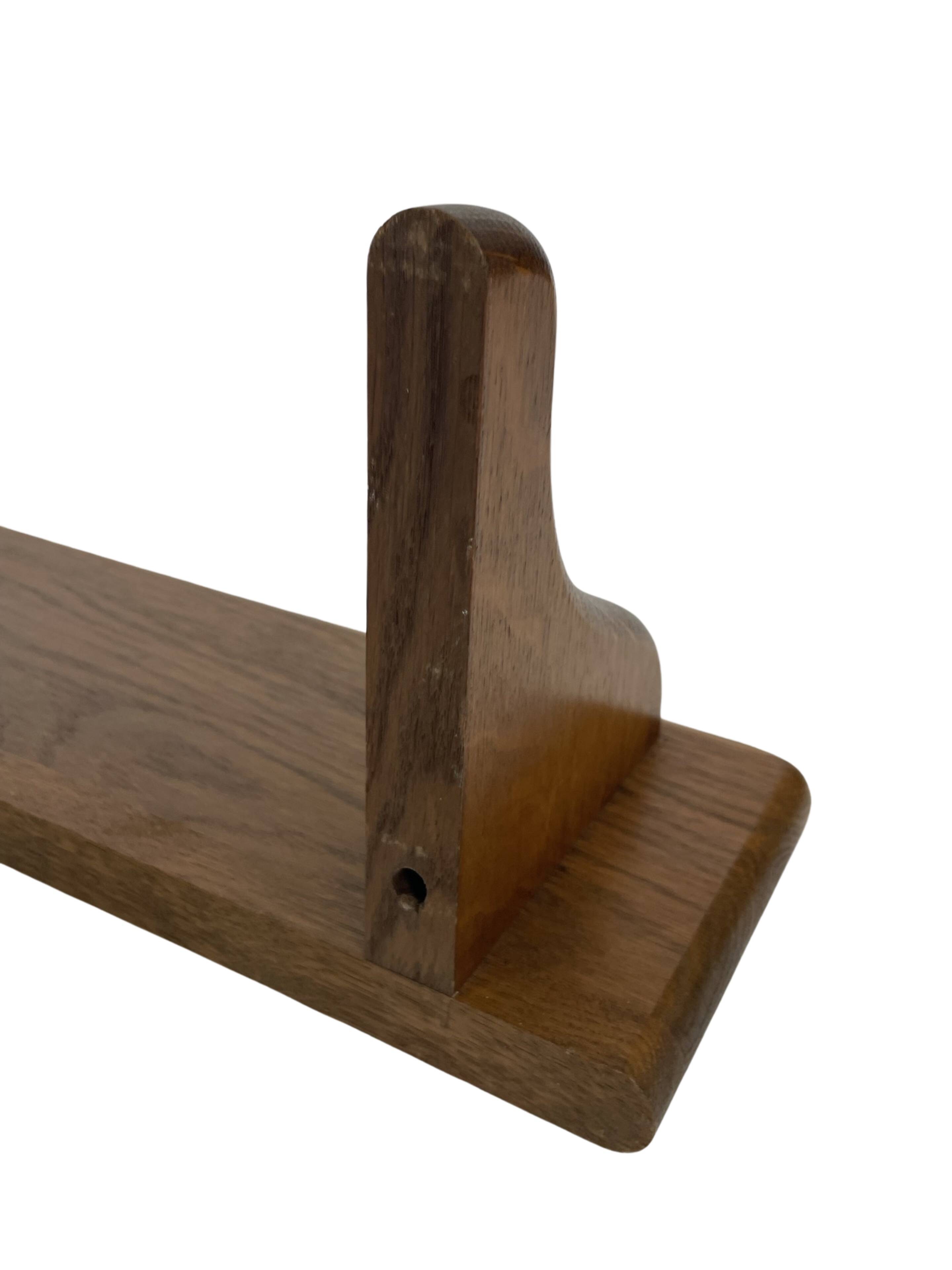 Vintage oak wall rack book shelf 1960s wood minimalist design