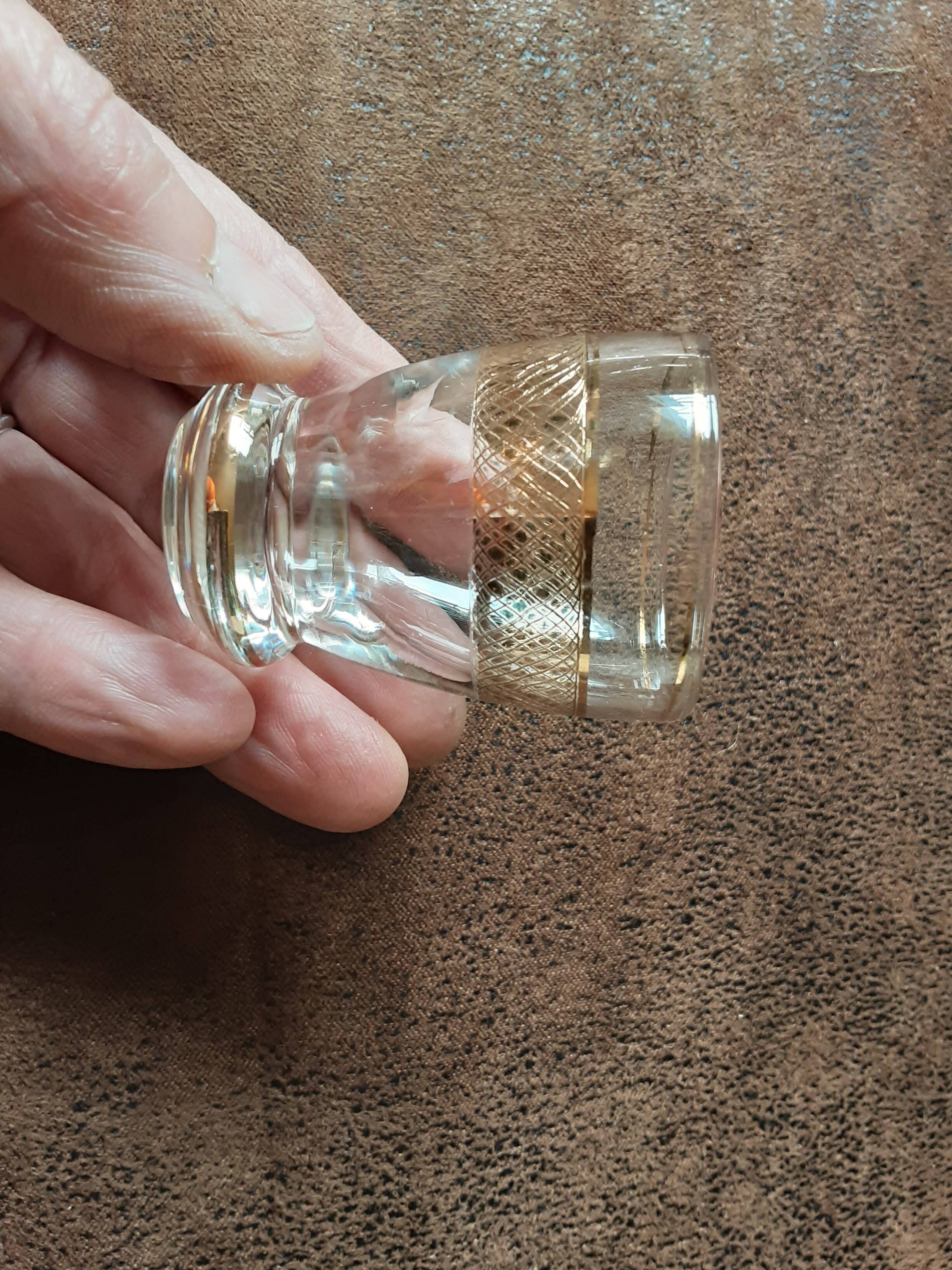 Set of 7 digestive glasses. Crystal