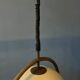 Space Age mushroom pendant light in bamboo Dijkstra Mid Century