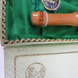 Vintage salad service Solingen in stainless steel and bamboo – Germany