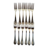 12 large silver-plated metal table forks by Guildart