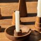 Circular teak monoxyle candle holder D12 H3