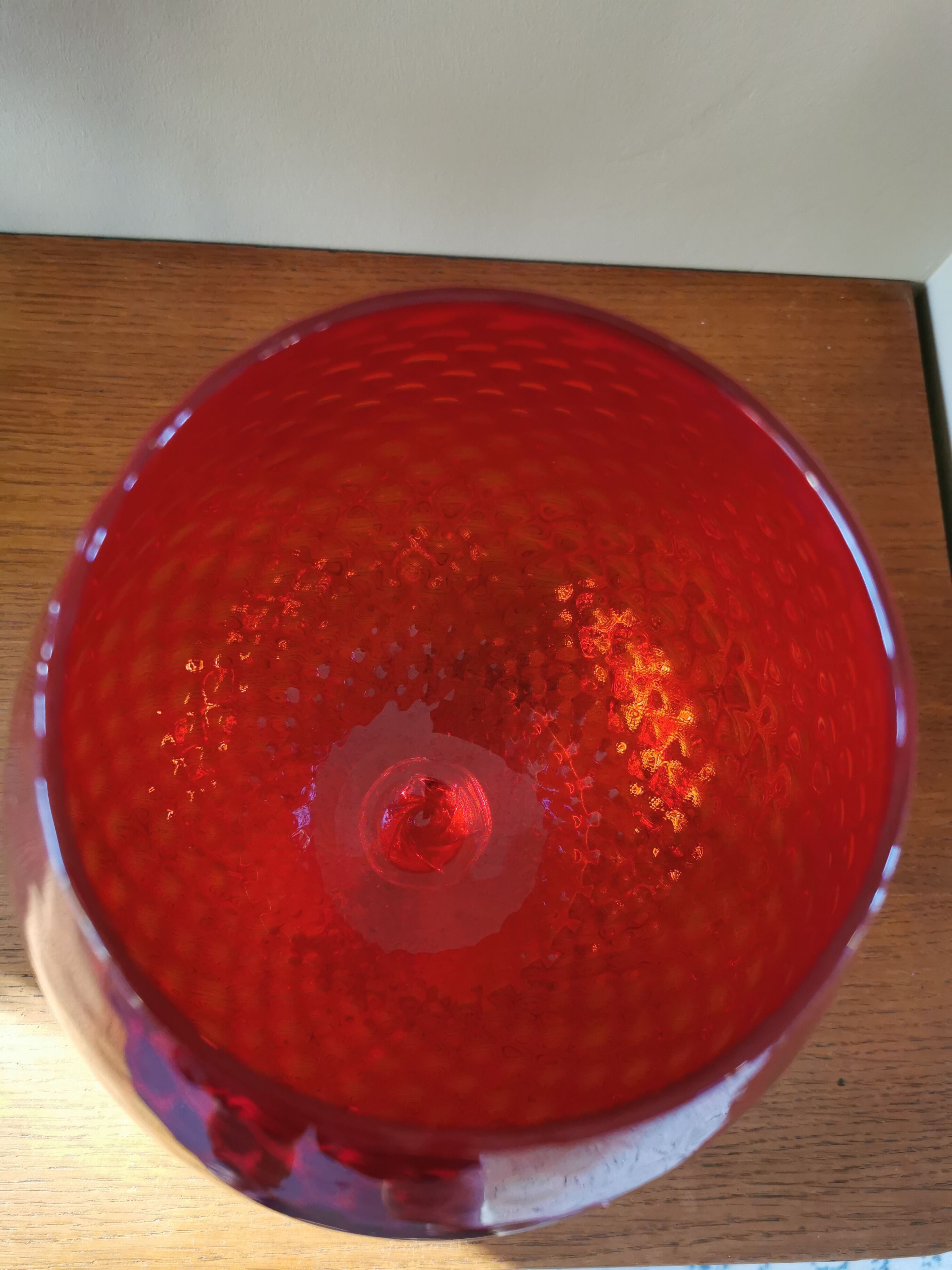 Vintage red tulip vase
