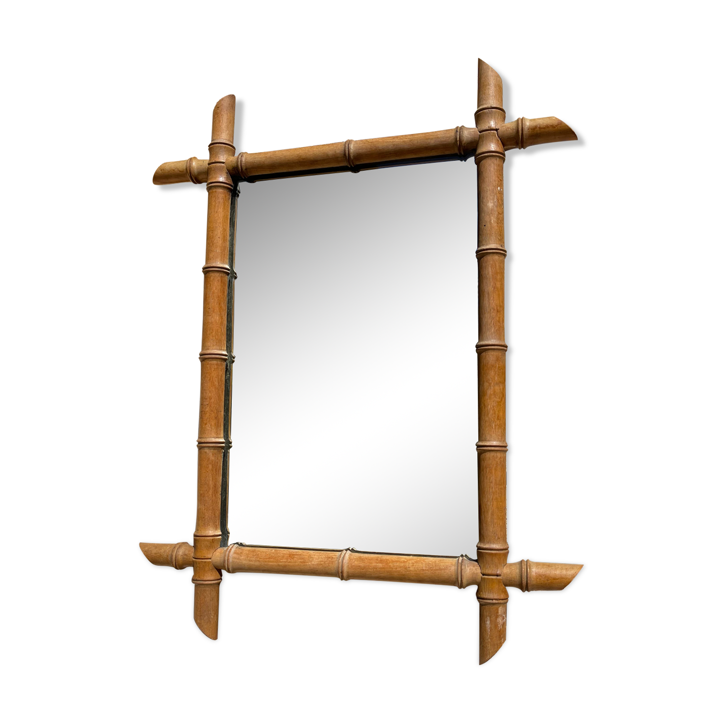 Vintage bamboo mirror, 55 x 43 cm