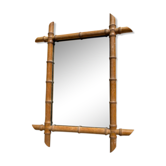 Miroir bambou vintage, 55 x 43 cm