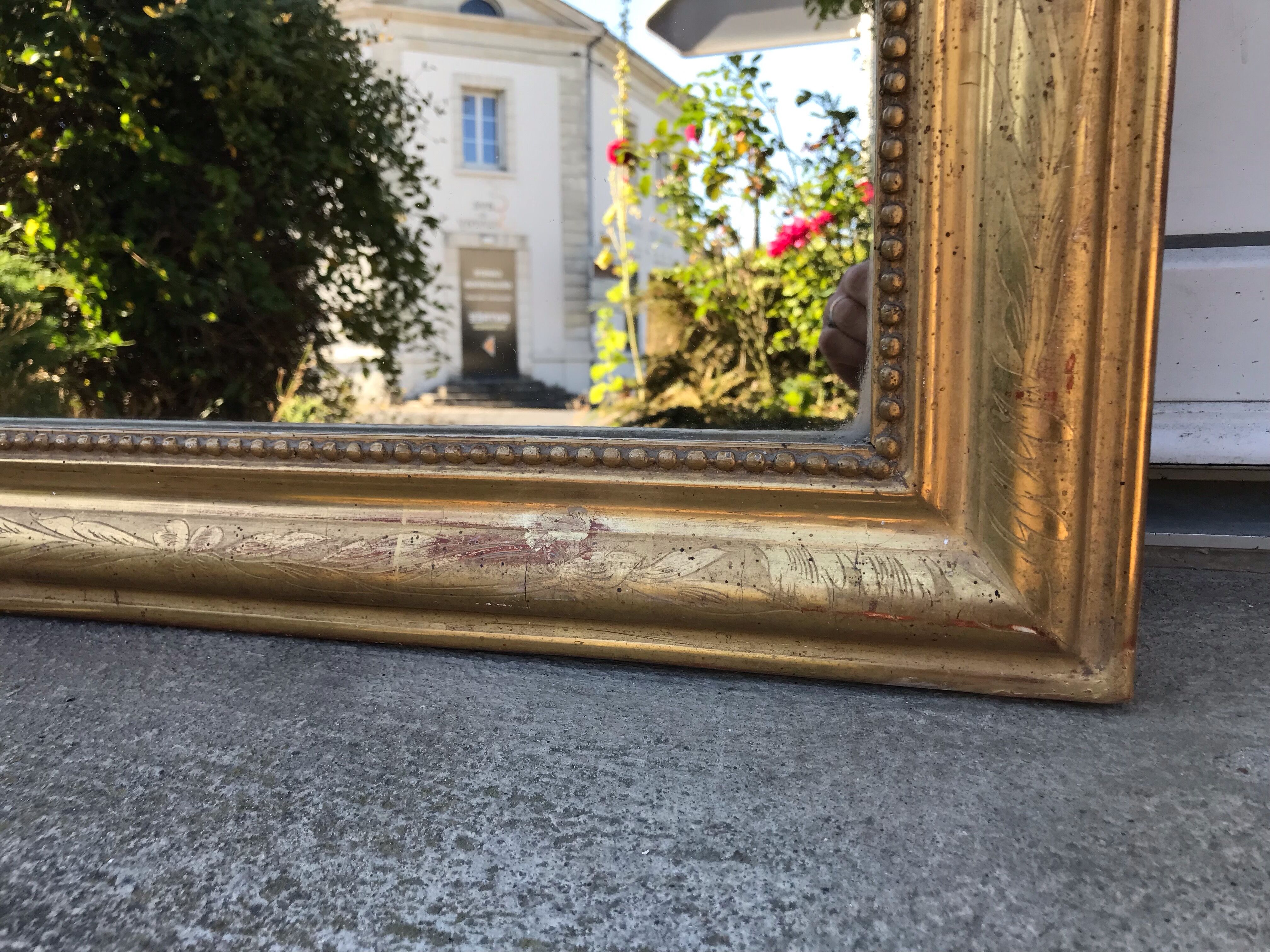 Louis-Philippe gilded mirror with gold leaf 73 x 54,5cm