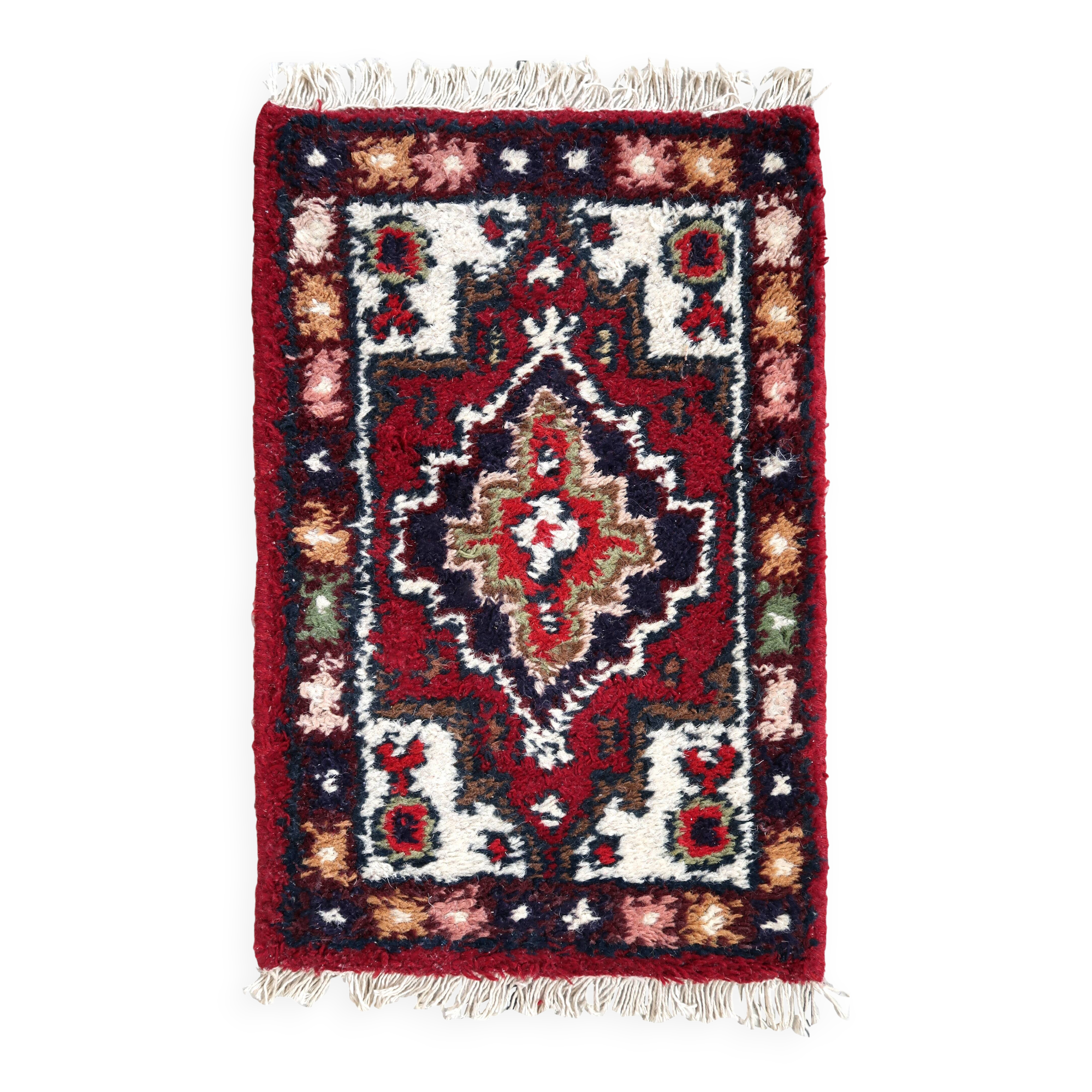 Tapis vintage du Moyen-Orient Hamadan fait main en laine – 40 x 59 cm – Ann