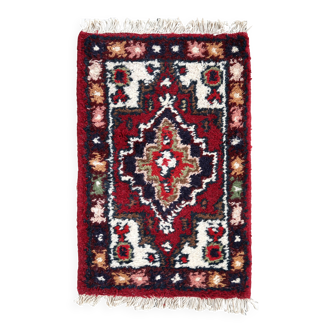 Tapis vintage du Moyen-Orient Hamadan fait main en laine – 40 x 59 cm