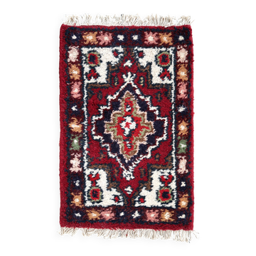 Tapis vintage du Moyen-Orient Hamadan fait main en laine – 40 x 59 cm – Ann