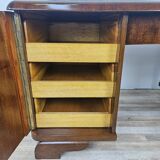 1930s oak open desk with drawers