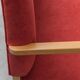 Vintage 2-seater sofa – in wood and red fabric, 1960s modernist