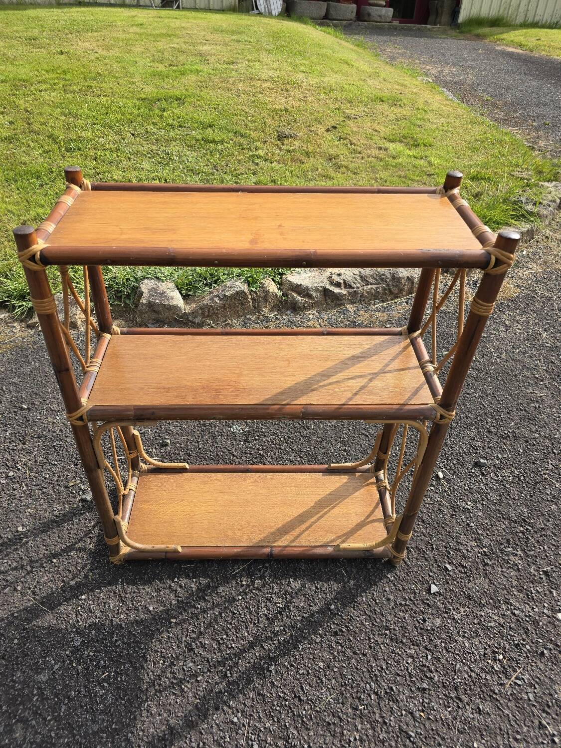 Vintage rattan shelf