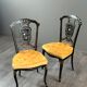 Paire de chaises Napoléon III marquetées et incrustées de nacre, XIXe Siècle
