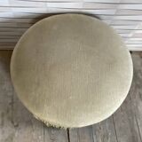 Vintage pouf, velvet, pale green, 50s