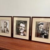 Set of three framed old photos, Gallery stamp