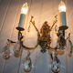 Old brass sconce with glass drops