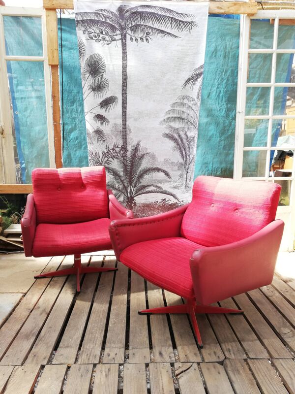 Paire de fauteuils pivotants