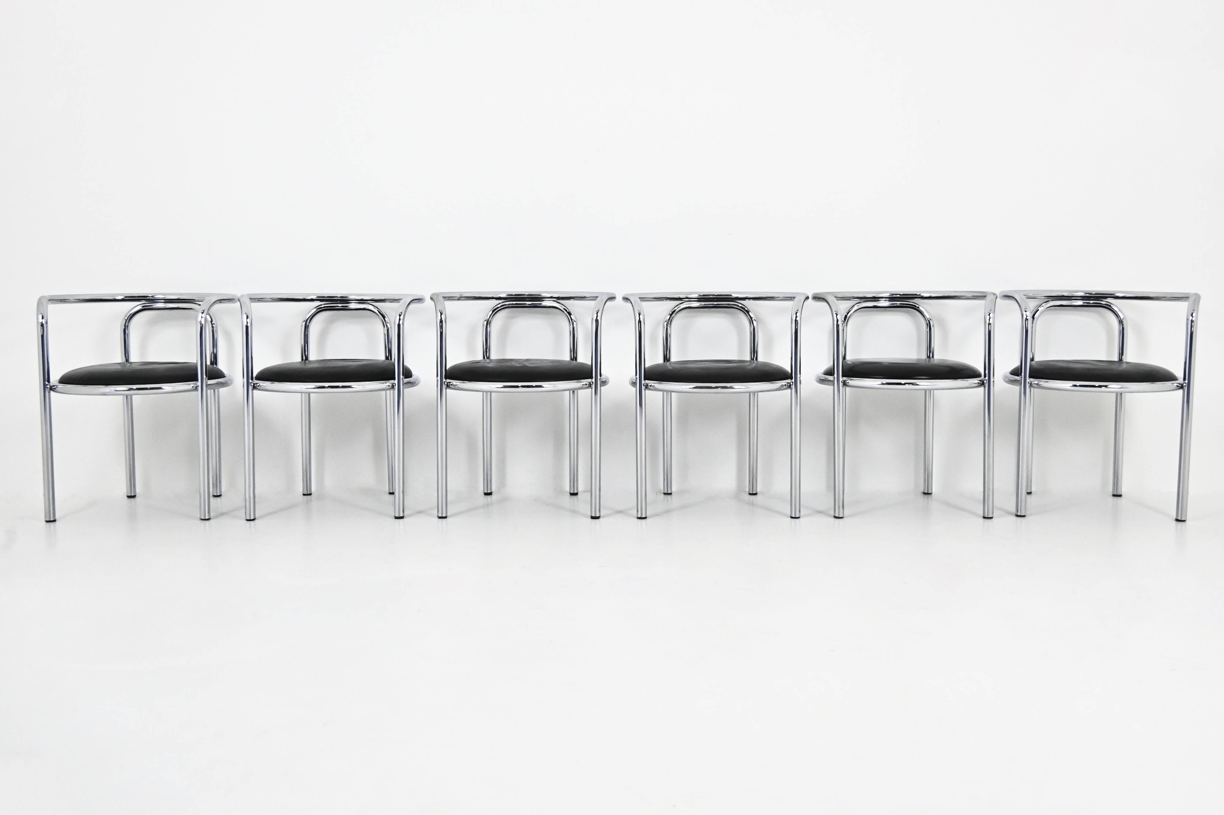 6 “Locus Solus” Chairs by Gae Aulenti for Poltronova, 1960s