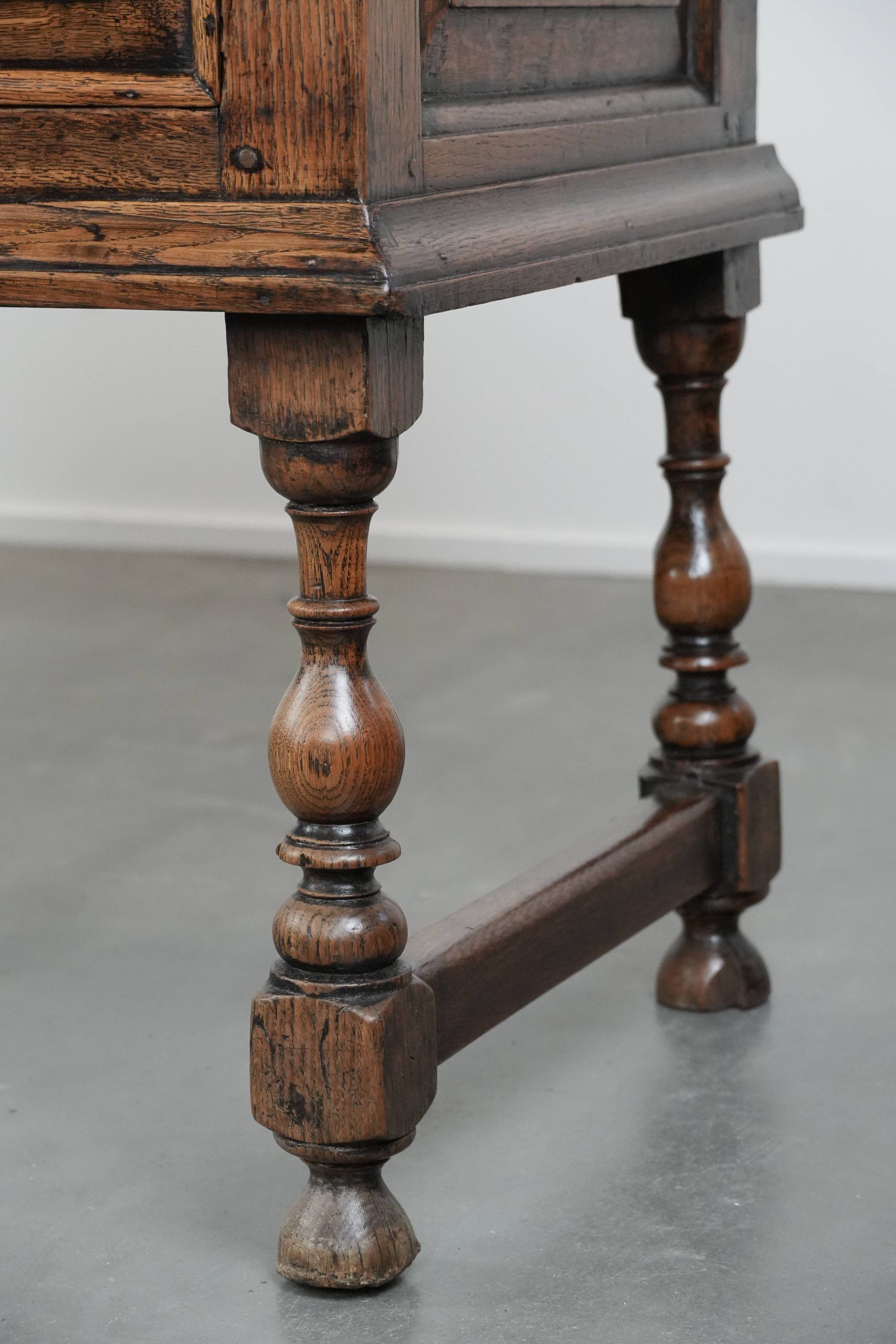 Antique English sideboard from the early 18th century made of oak