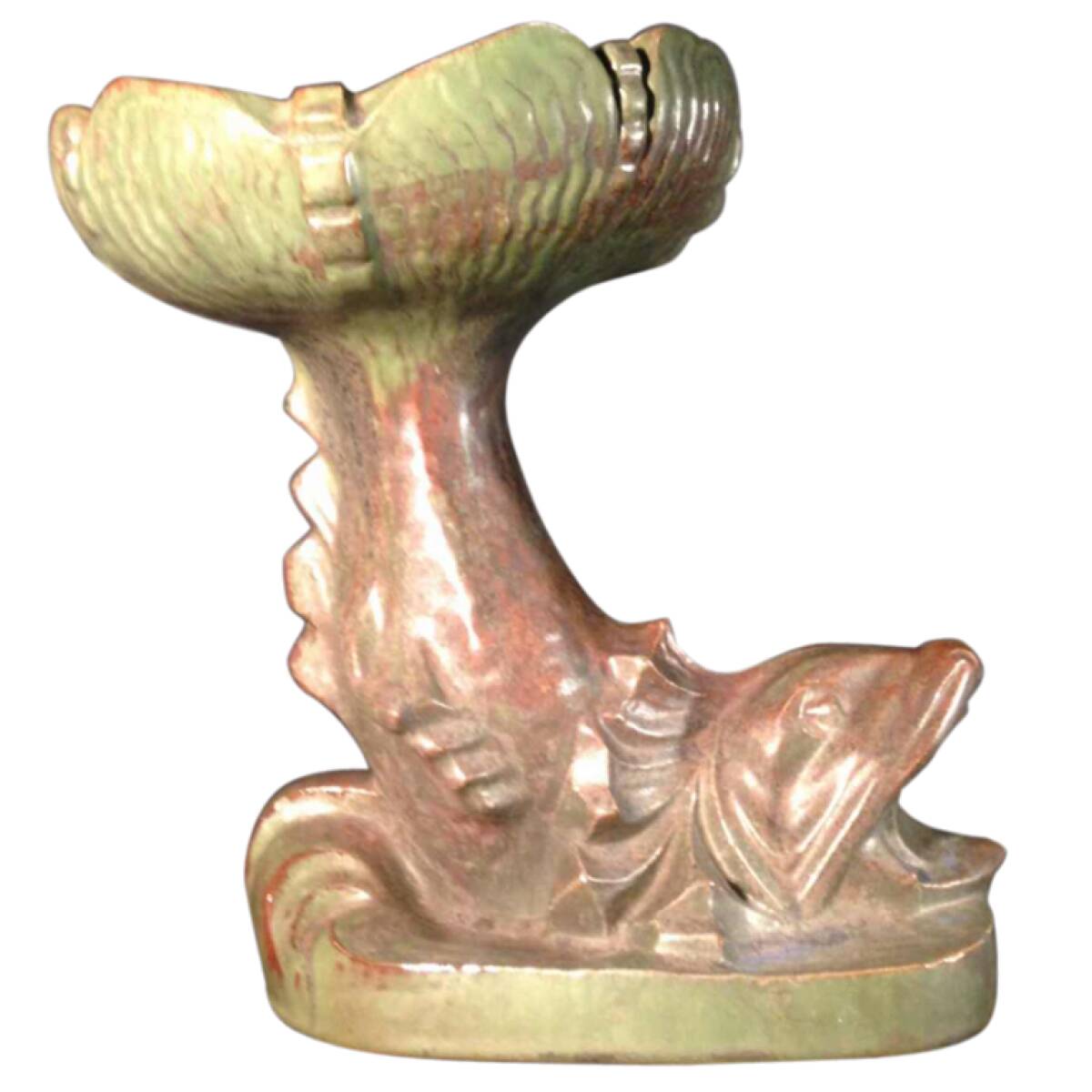 Art Deco fish fruit bowl, Roger Guérin, Bouffioulx stoneware 1925