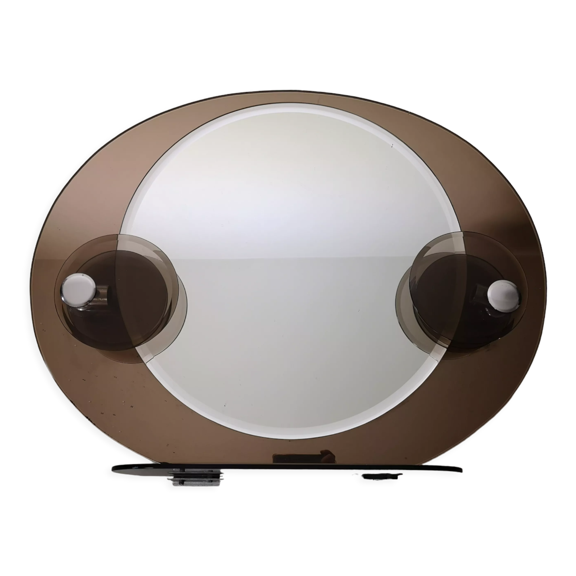 Backlit and smoked wall mirror