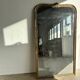 Large gilded mirror 19th century rounded corners mercury glass Louis XVI style