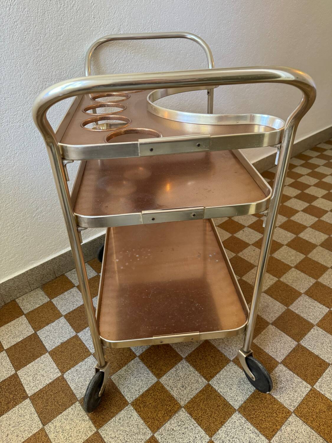 Kaymet copper and silver trolley from the 50s