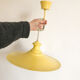 Vintage pendant lamp yellow metal