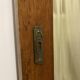 Large vintage Art Deco bizote mirror to place or hang, solid wood frame