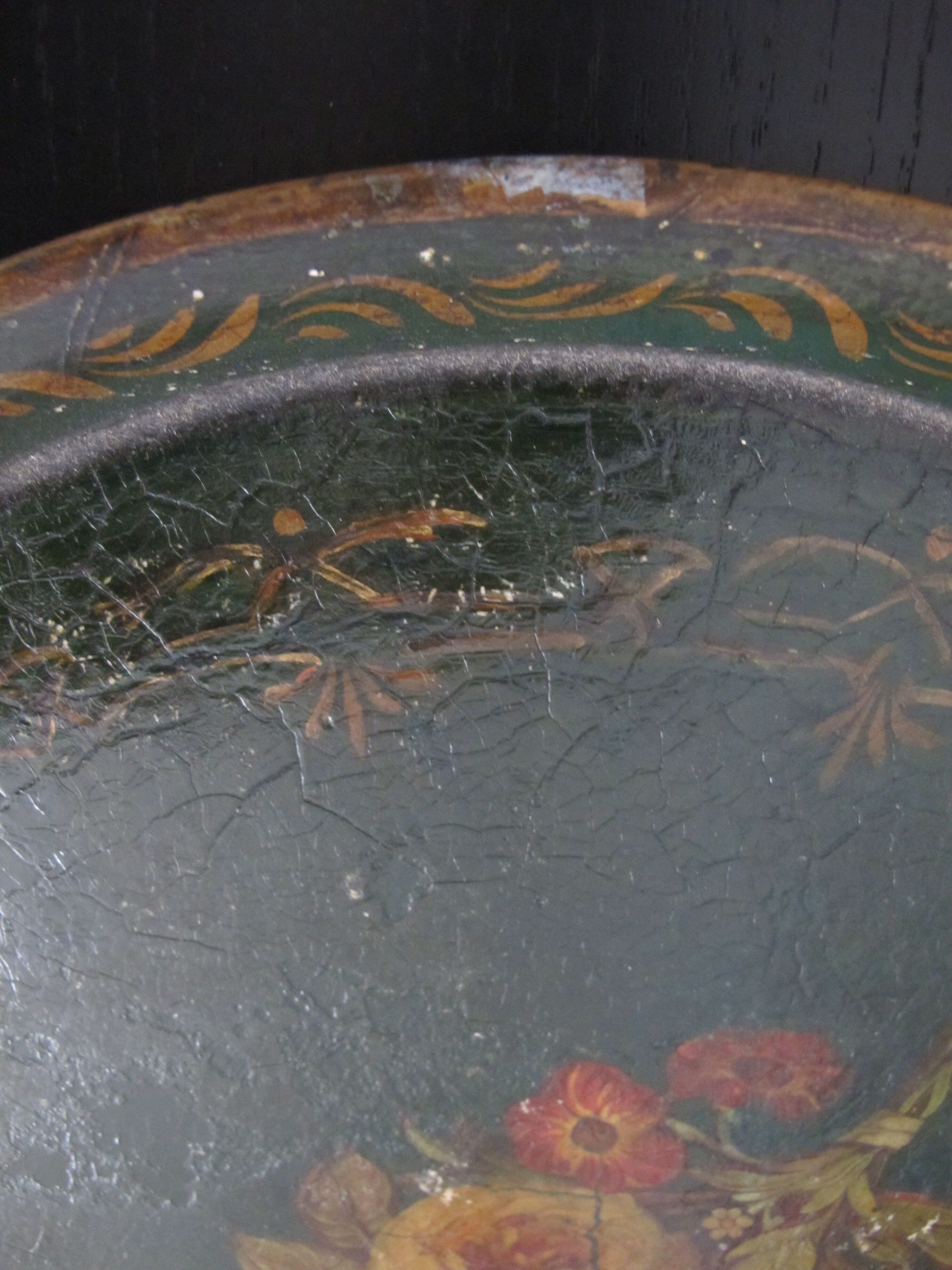 Napoleon III painted metal tray