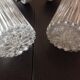 Pair of torch  in glass and chrome metal / vintage 70s wall light