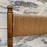 Seated beech bench and mulched backrest