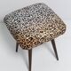 Pair of vintage leopard velvet stools from the 20th century, Europe, 1960s.