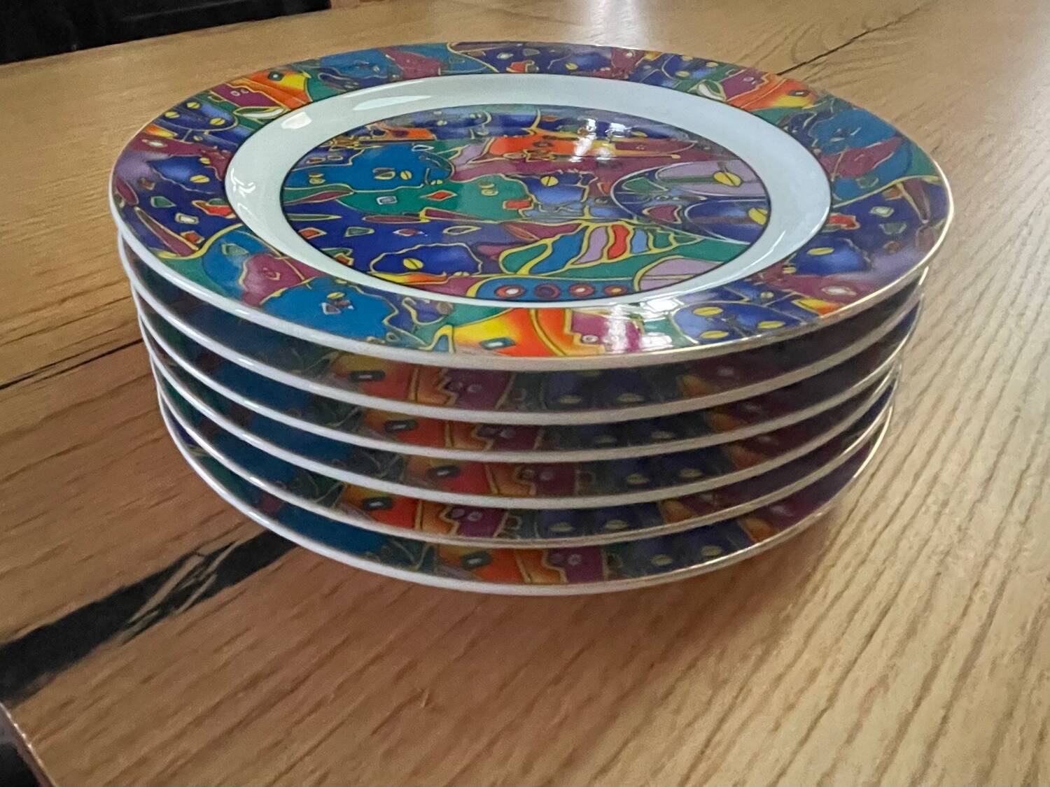 6 SO FRENCH designer plates, Galion decor