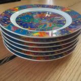 6 Assiettes design SO FRENCH, décor du Galion