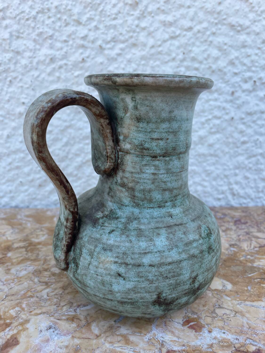 Small water green ceramic pitcher
