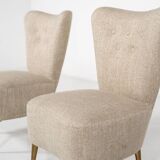 Mid-Century Modern Pair of Beige Italian Chairs, 1950s