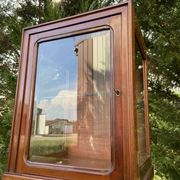 Small 1930s mahogany display cabinet, art deco apothecary cabinet