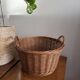 Grand panier en osier tressé 41 cm – panier rangement déco