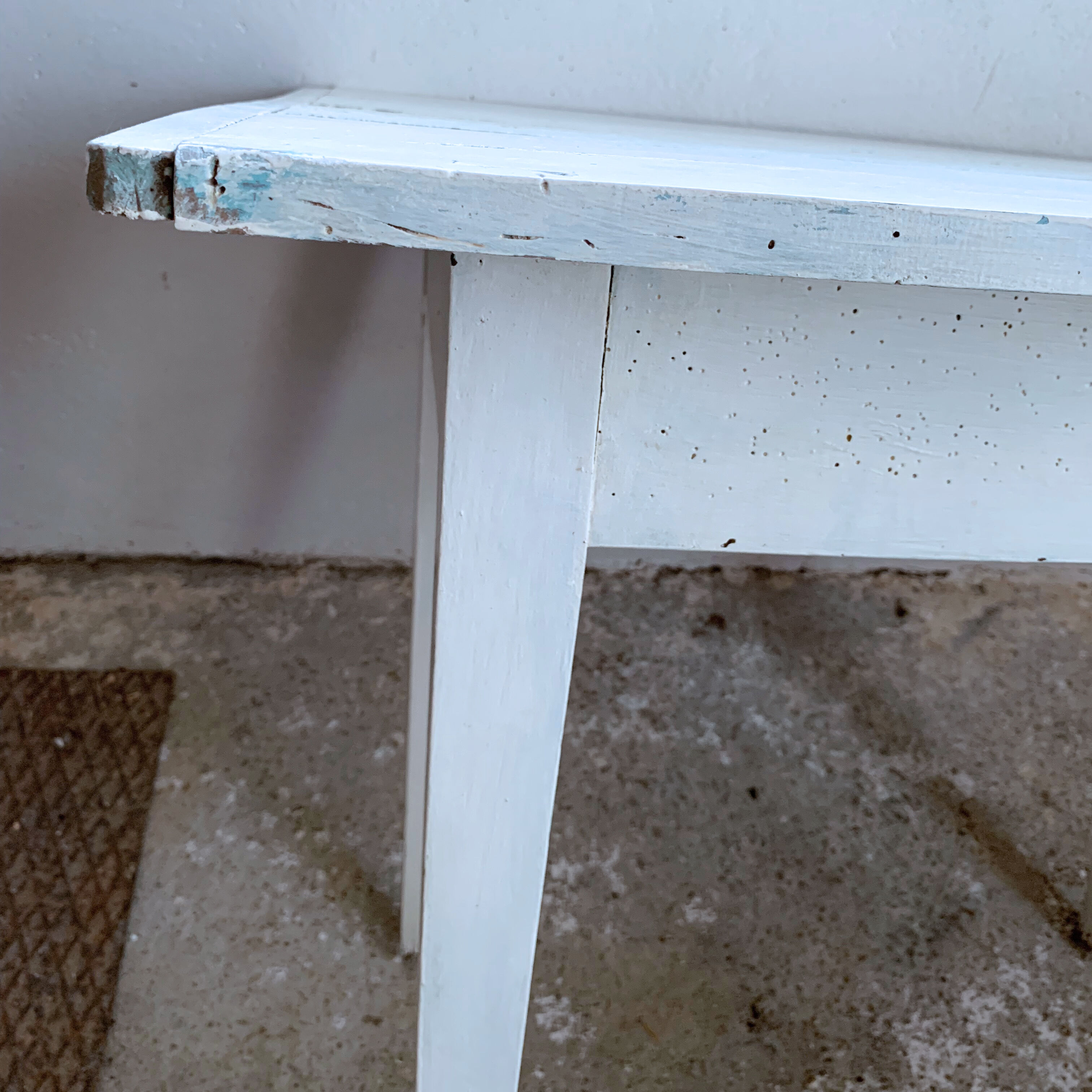 Desk table in its original white