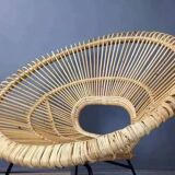 Rattan and metal armchair